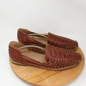 Nisolo Huarache Shoes Mens Size 13 Brown Leather Slip On Loafers Sandals Peru